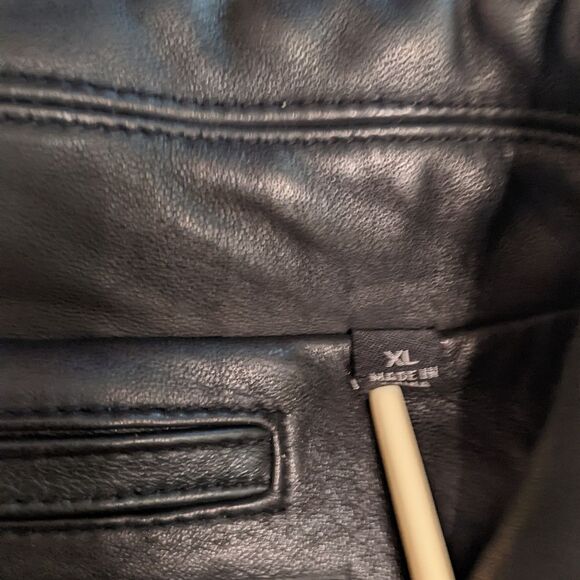 ROUNDTREE AND YORK Men Black Lambskin Leather Jacket XL - Picture 9 of 16